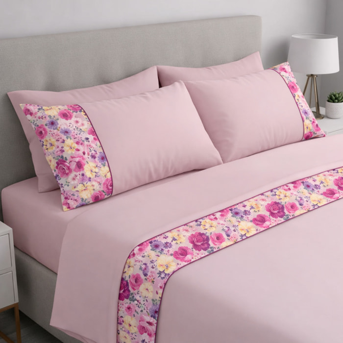 Completo letto Armonie IPERSAN Puro Cotone Dalia Rosa