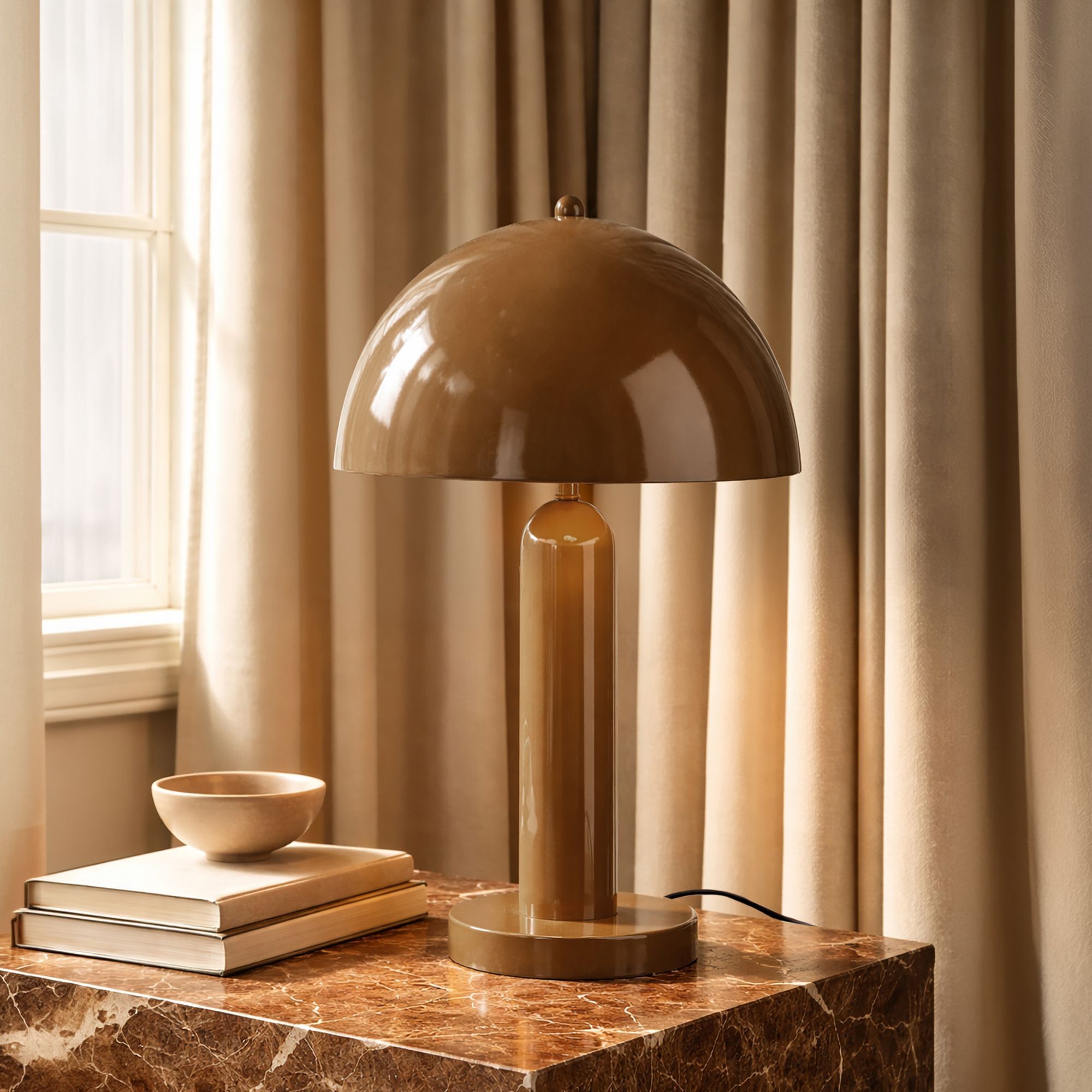 Lampe en métal moka KYRA