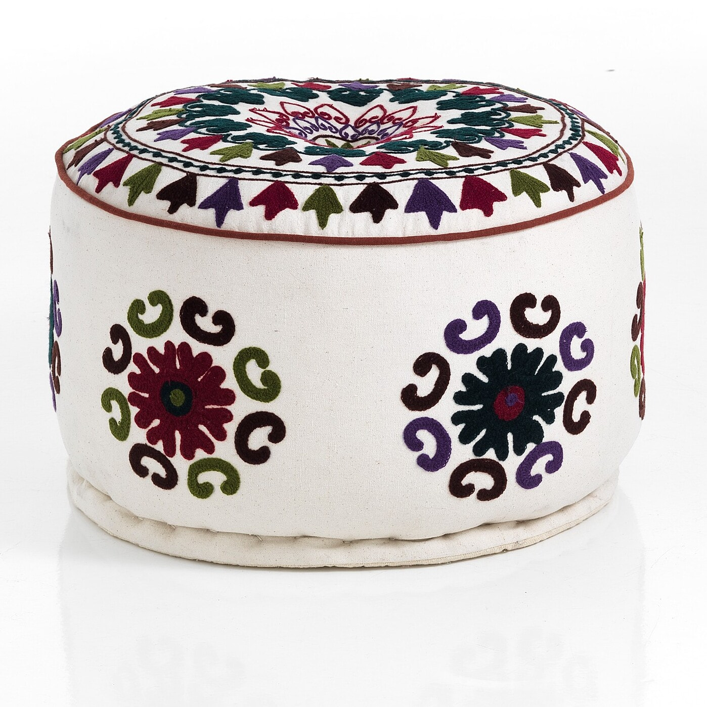 ORESTELUCHETTA Pouf rotondo YANTRA WHITE