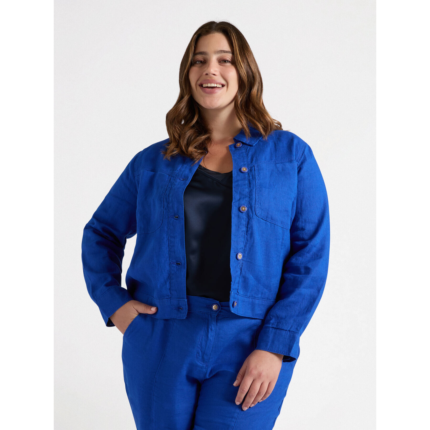 Fiorella Rubino - Chaqueta de lino - Azul aciano