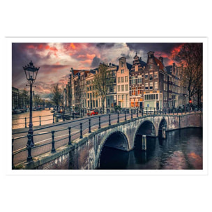 Affiche deco Amsterdam Canaux et ponts Affiche seule