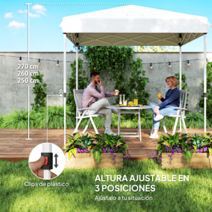 Carpa Plegable Pop-up Gazebo 2,5x2,5 m Cenador Plegable con 4 Paredes Laterales Anti-UV Altura Ajustable y Bolsa de Transporte para Camping Fiestas