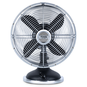 Ventilador En Metal, 3 Velocidades, 4 Aspas, Diseño Retro.