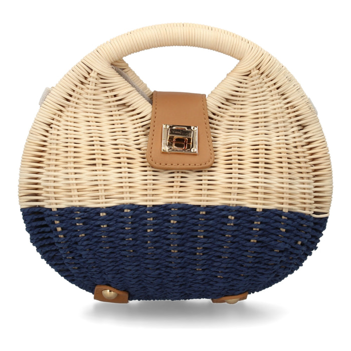 Bolso de hombro para mujer, material de rafia, diseño elegante y moderno ideal para verano