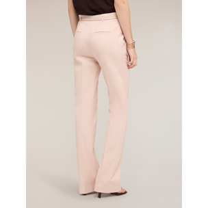 Motivi - Pantaloni flare in gabardina - Rosa cipria