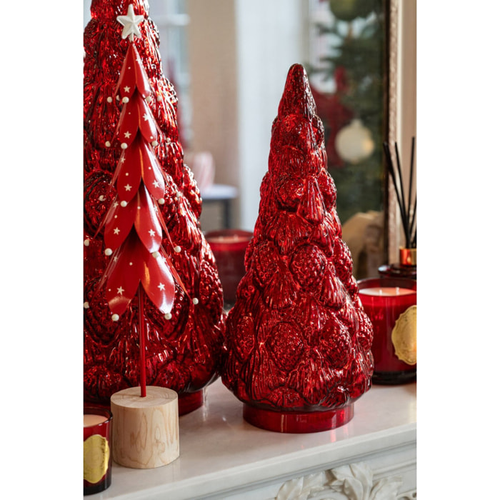 J-Line Arbre Verre Rouge Noël