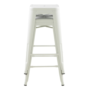 Tabouret de bar mi-hauteur Indus blanc mat 66cm (lot de 2)