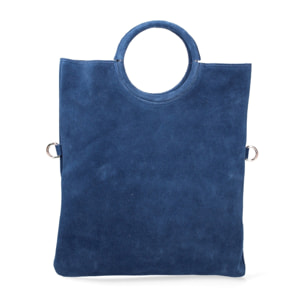 Borsa a mano da donna Made in Italy - Modello Zelia - Pelle scamosciata - 29.0 x 30.0 x 1.0 cm