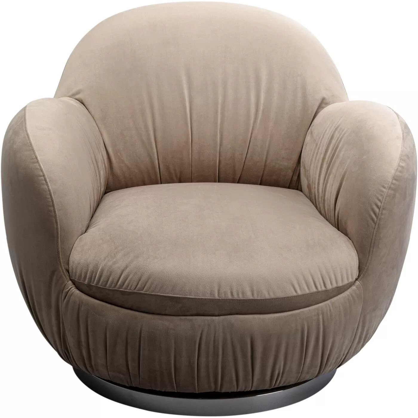 Fauteuil pivotant Nube velours gris Kare Design