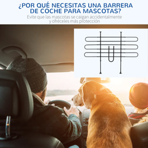 Conjunto para Mascotas Juego de Separador de Coche para Perros Ajustable y Rampa Plegable para Perros con Altura Ajustable 87-135x85-120 cm 90x40x61 cm Negro y Natural