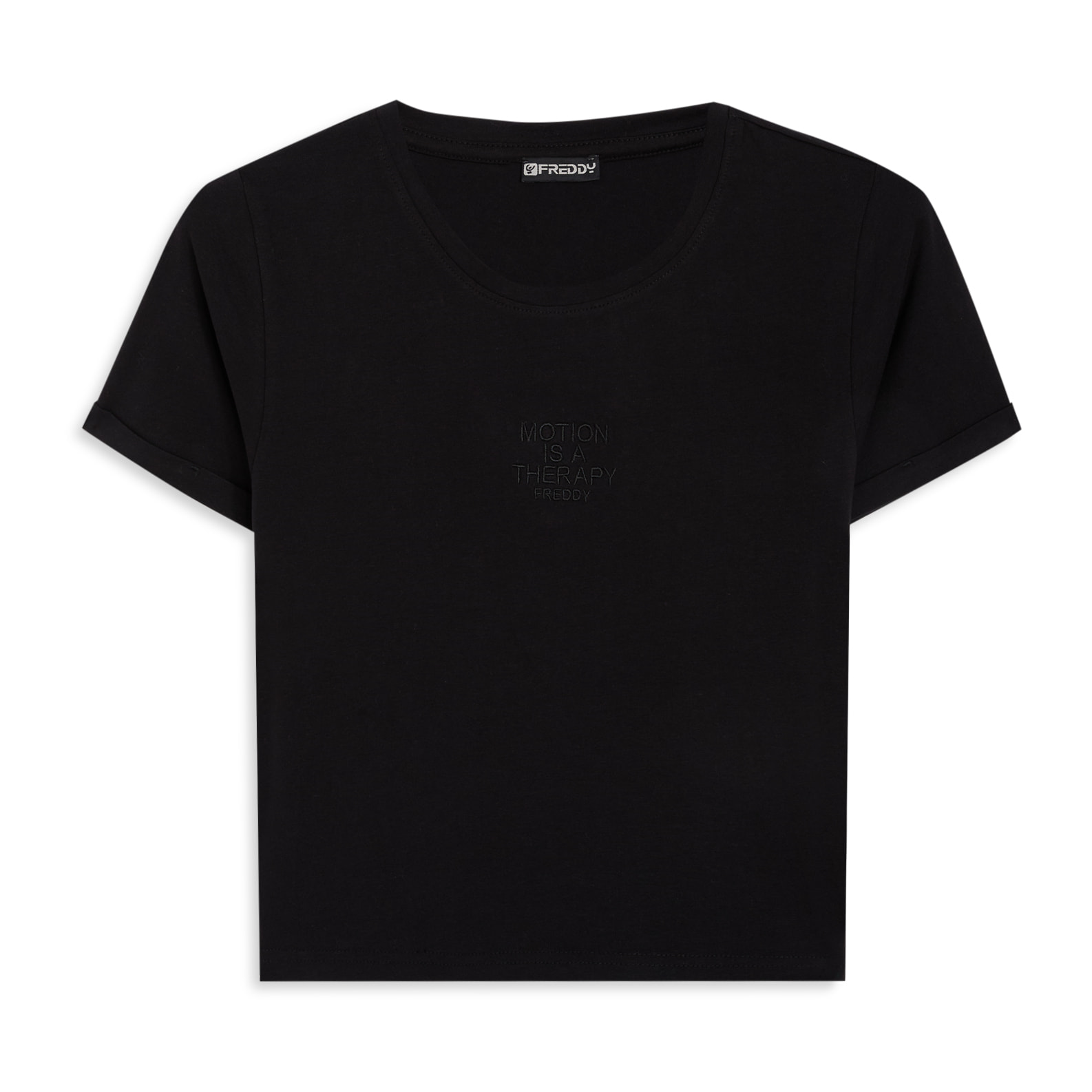 T-shirt slim donna con scritta ricamata