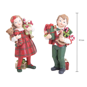 Bimbi con Doni Di Natale - Pezzi 2 - 7,2xH12,6x5,5cm - Bianchi Dino SpA