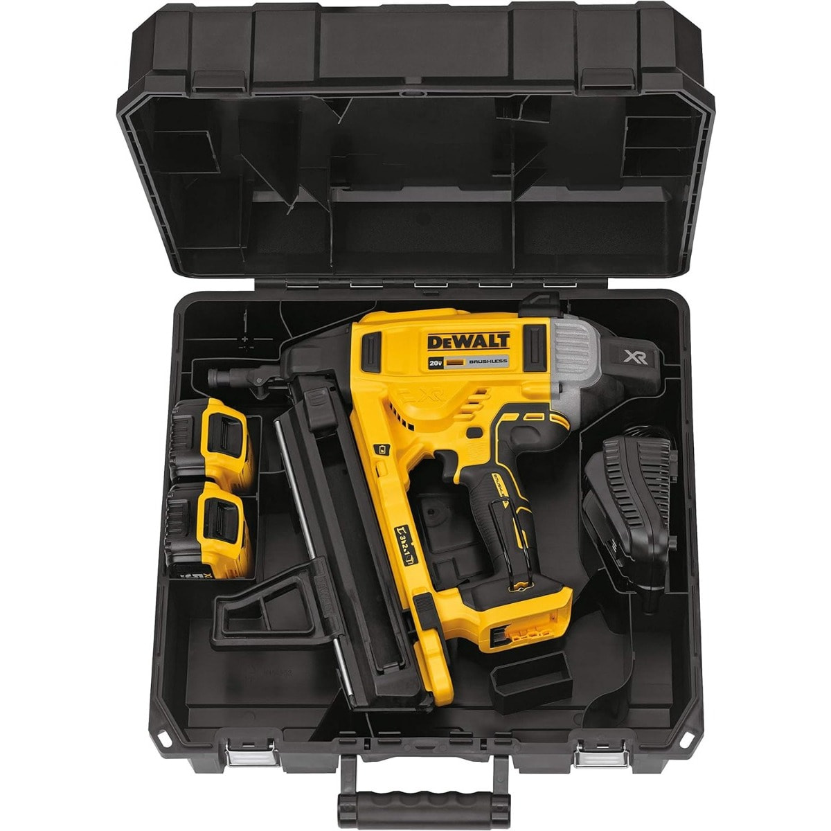 Cloueur XR 18V - béton et acier - DEWALT - avec 2 batteries 18V 5Ah li-ion + chargeur + accessoires + TOUGHSYSTEM - DCN890P2