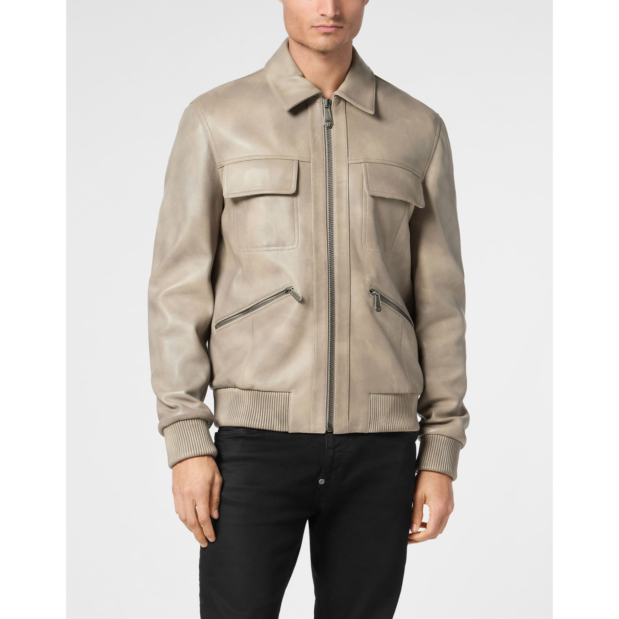 PHILIPP PLEIN Bomber de cuero