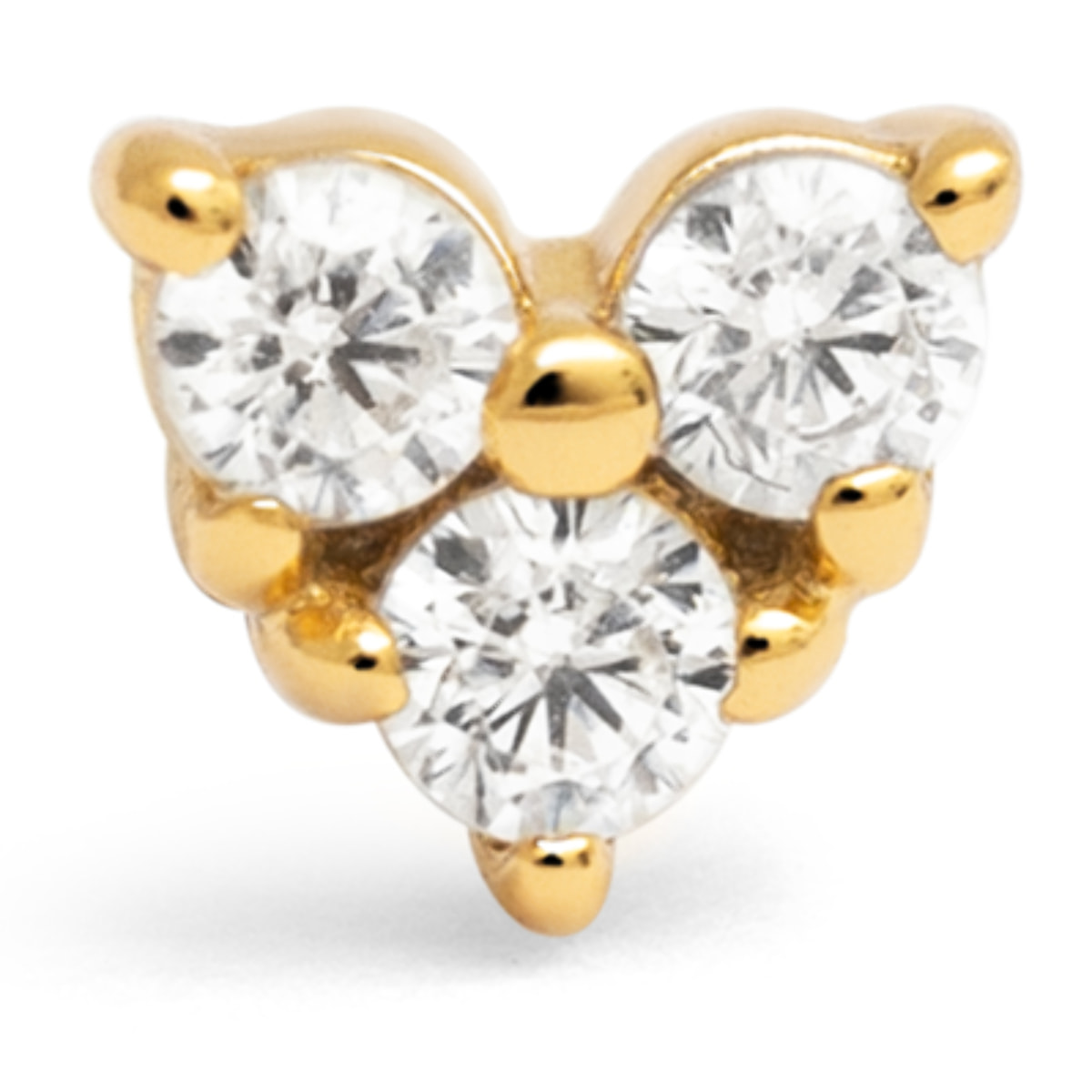 Pendiente Suelto Corazón Spark Plata Baño Oro