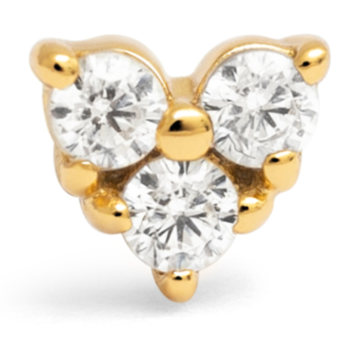 Pendiente Suelto Corazón Spark Plata Baño Oro