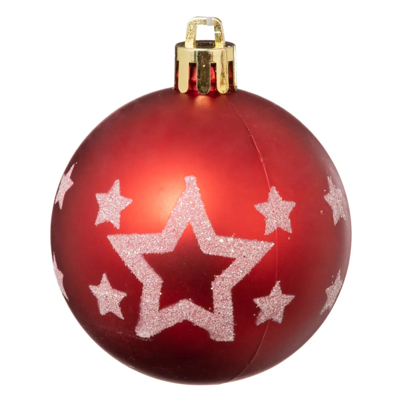 Boules de Noël "Colorama de Noël" lot de 25 en plastique D6cm rouge blanc