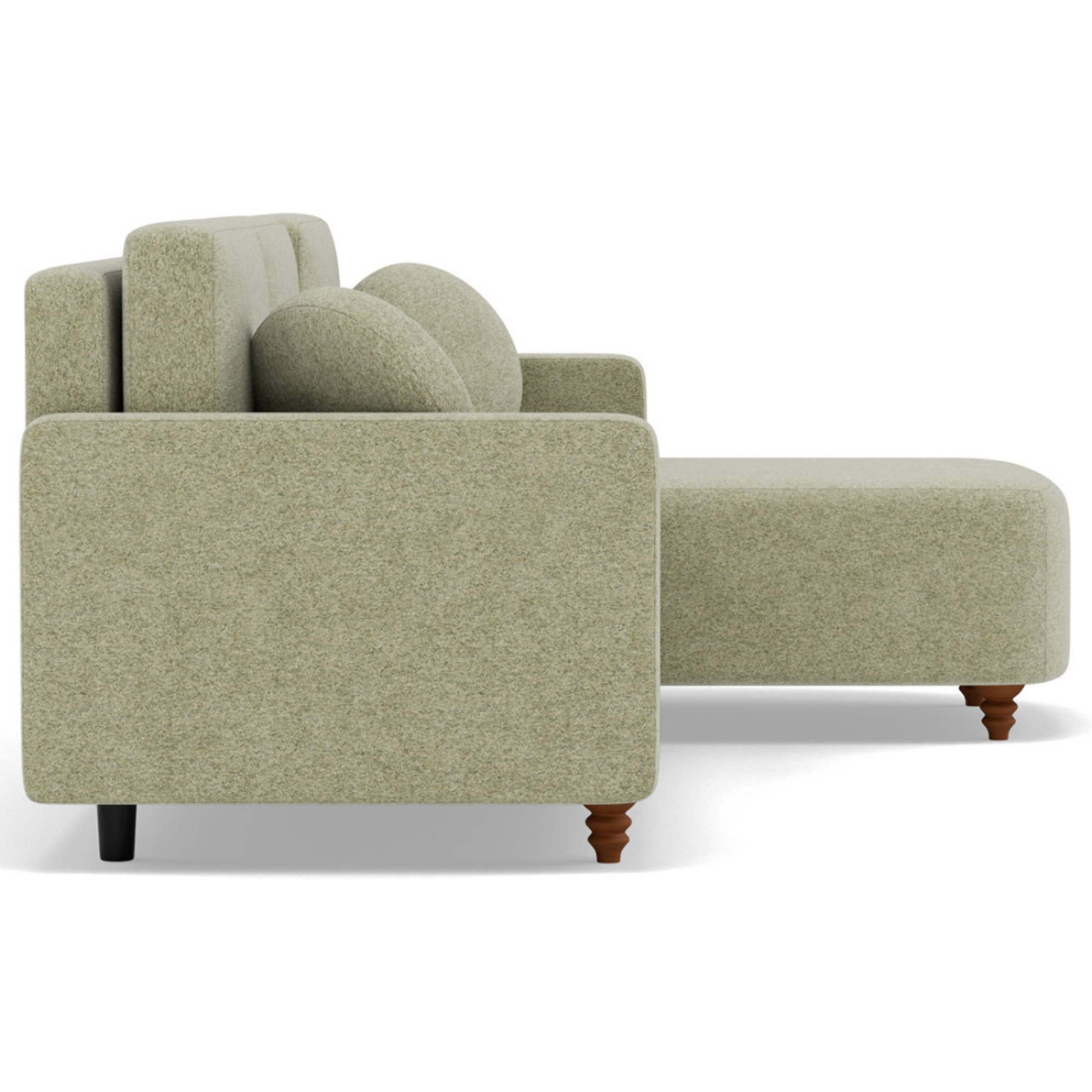 Calypso - canapé d'angle réversible 4 places convertible avec coffre en tissu - Vert sauge