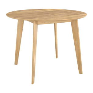 Table ronde Réno 4 personnes en bois clair D100 cm