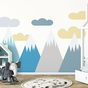 Stickers muraux enfants - Décoration chambre bébé - Autocollant Sticker mural géant enfant montagnes scandinaves VOLKA