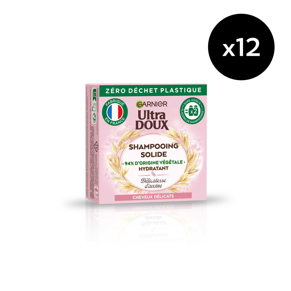 Lot de 12 - Garnier Ultra Doux Shampooing solide Hydratant délicatesse 60g