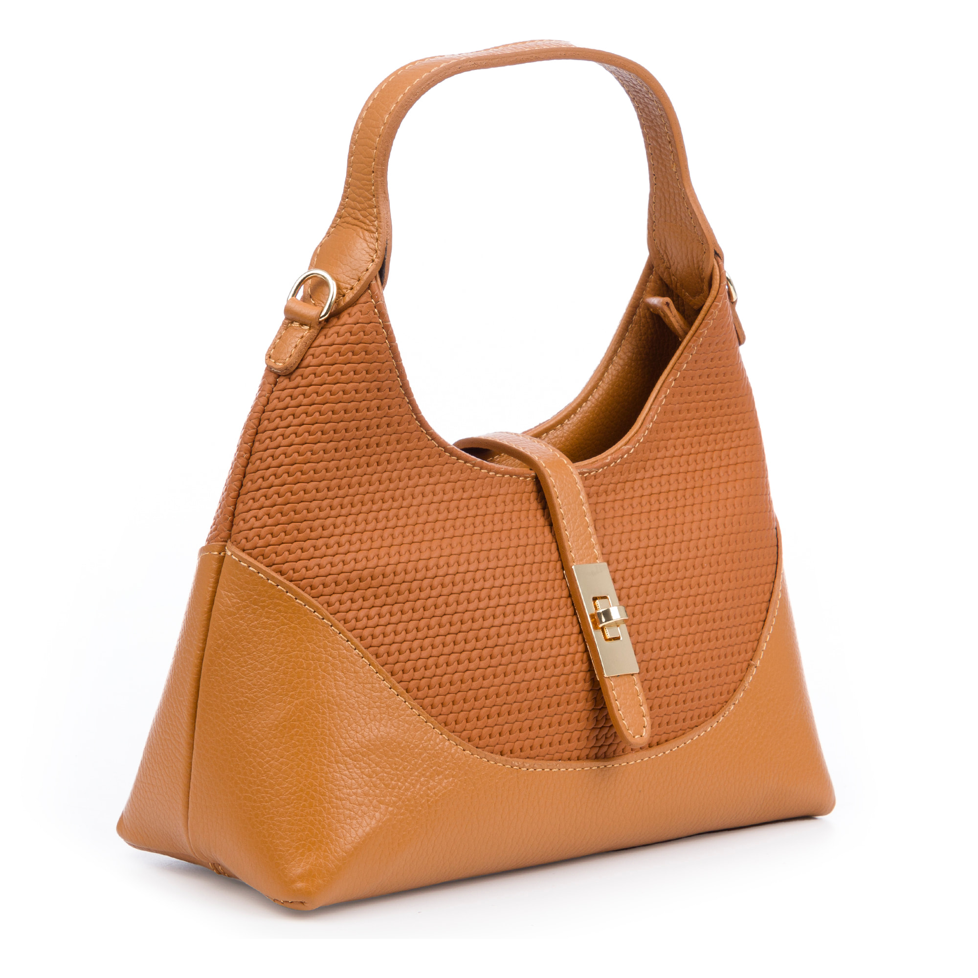 Belgioioso Bolso de hombro Mujer. Piel auténtica acabado Dollaro estampado