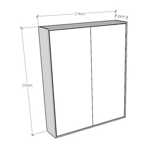 Armoire Lit escamotable vertical double 160 KENTARO Frêne Blanc