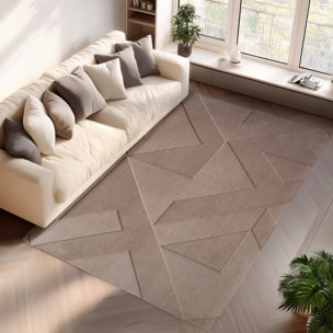 LENNY - Tapis de salon beige au design moderne