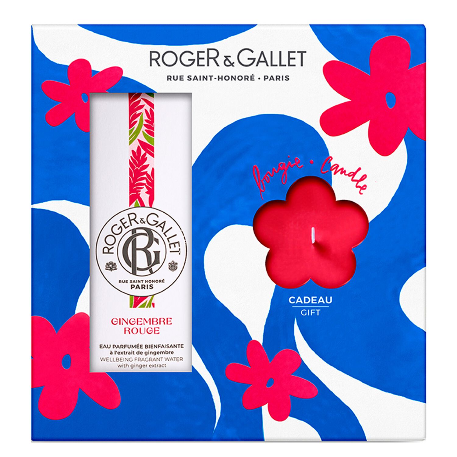 Gingembre Rouge - Coffret Eau Parfumée Bienfaisante 100ml et sa Bougie Parfumée