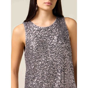Oltre - Top in paillettes - Argento