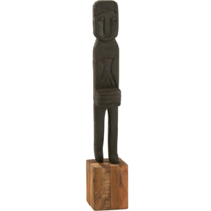 J-Line décoration Statue Boro - bois - noir/naturel