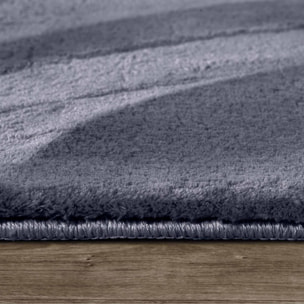 Tapis salon faux uni poils ras, tissé polyester confortable, anano