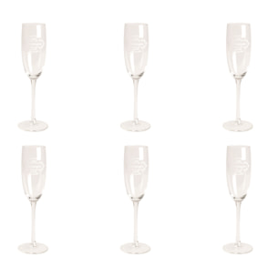 Set 6 Flûte Excelsa – Fine Quality, Vetro Trasparente 19 cl