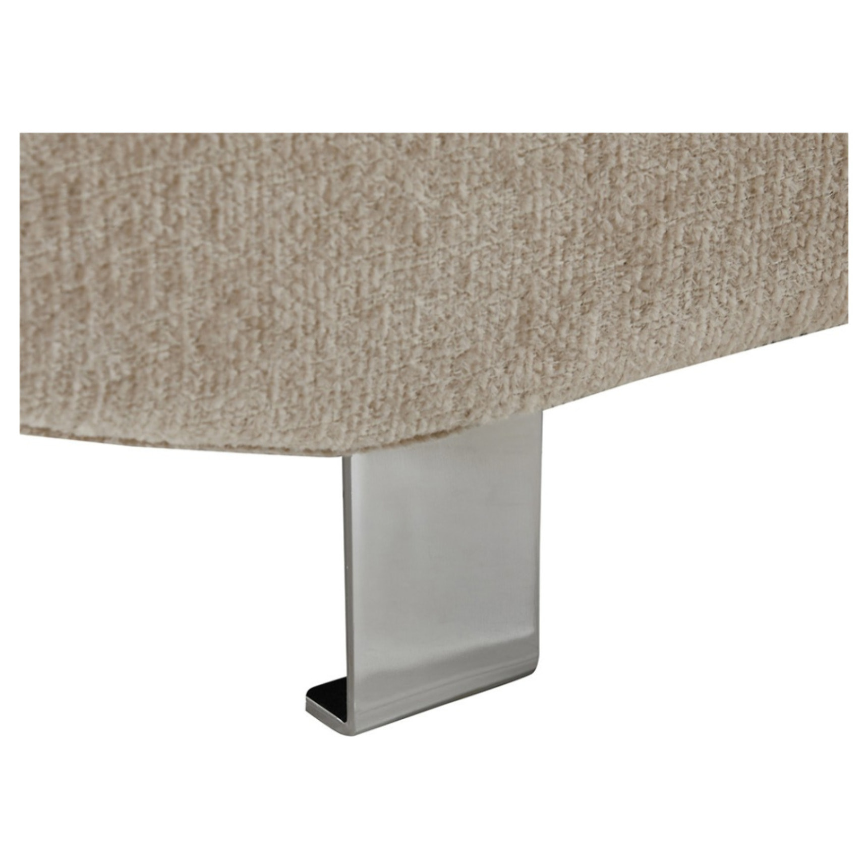 Margaux - Canapé d'angle gauche 5 places convertible avec coffre et têtières réglables en velours texturé - Beige
