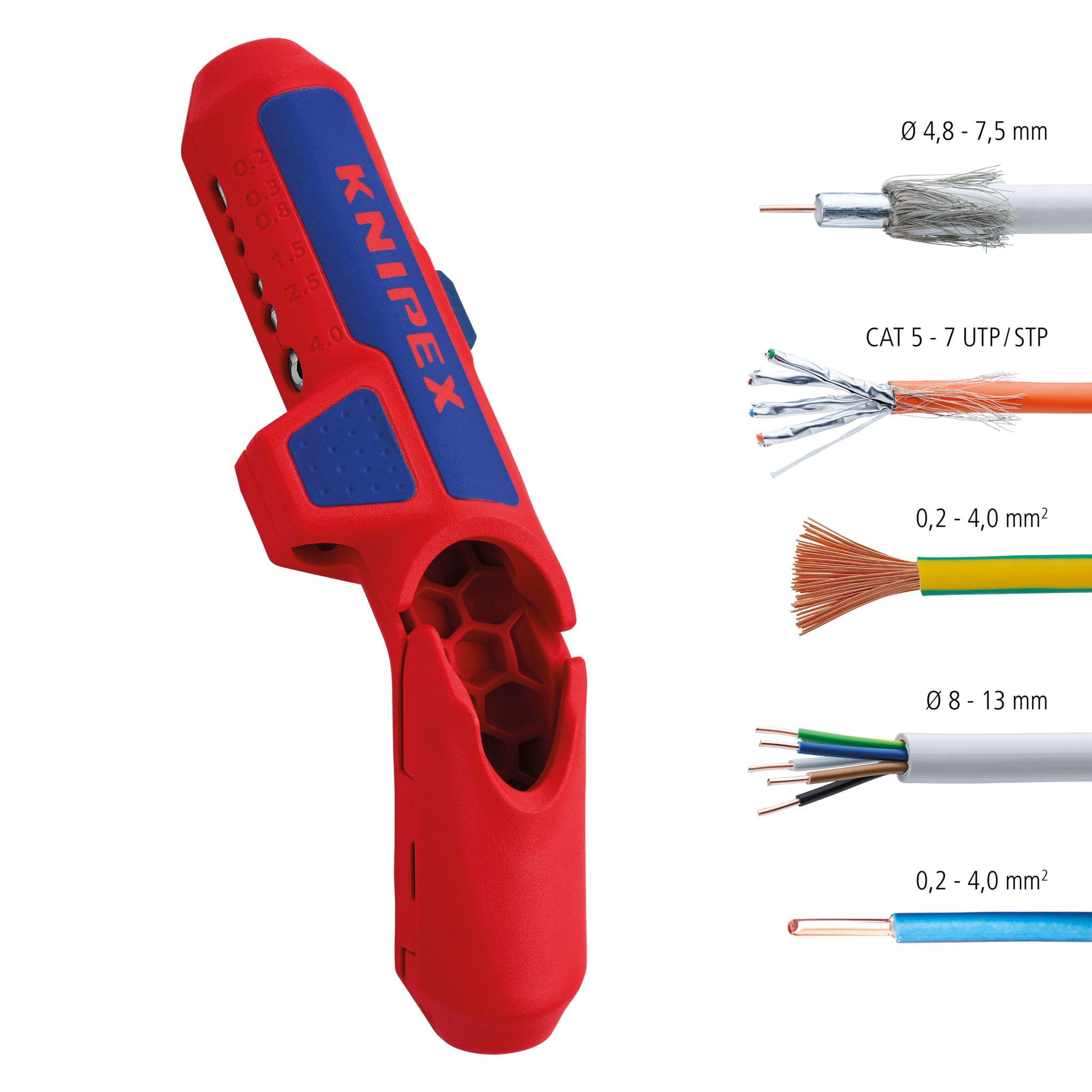 Outil universel à dégainer KNIPEX ErgoStrip - Longueur : 135 mm - 169501SB