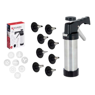 Sac a poche pistola in acciaio inossidabile con 16 accessori.