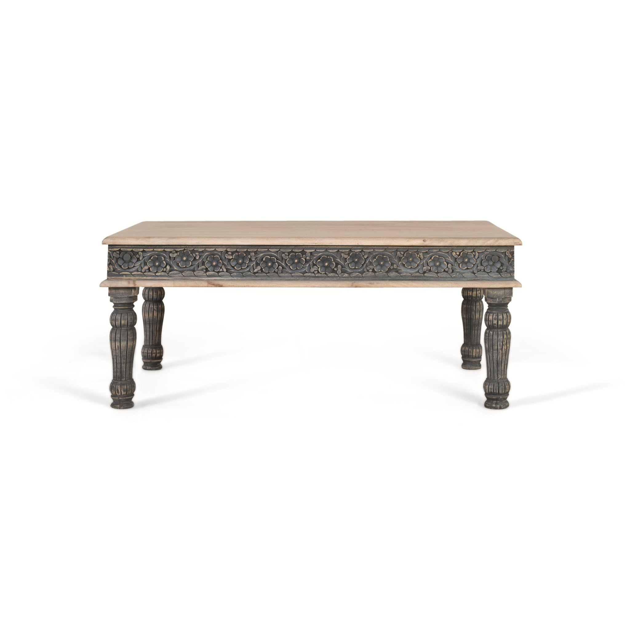 Mesas de Centro de Madera de Mango 120 Cm Estilo Mediterráneo Moderno