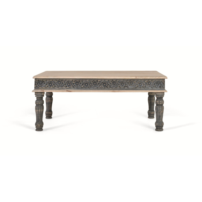 Mesas de Centro de Madera de Mango 120 Cm Estilo Mediterráneo Moderno