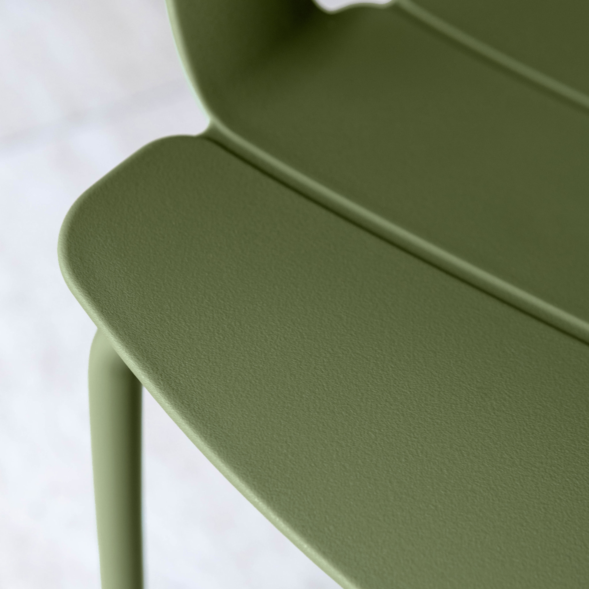 Ensemble table ronde et 4 fauteuils vert MONTAUK