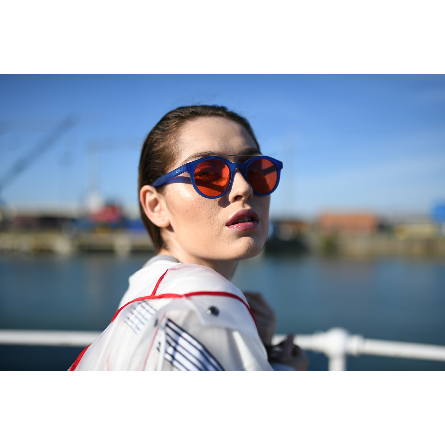 Gafas de sol OCEAN TIBURON - Trans azul esmerilado trans. rojo
