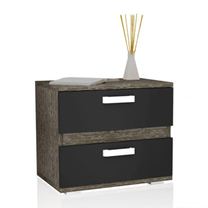 Mesita de noche Ataneq Ceniza - Negro