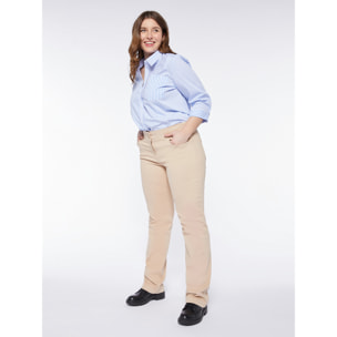 Fiorella Rubino - Pantalones Regular modelo Smeraldo - Beige