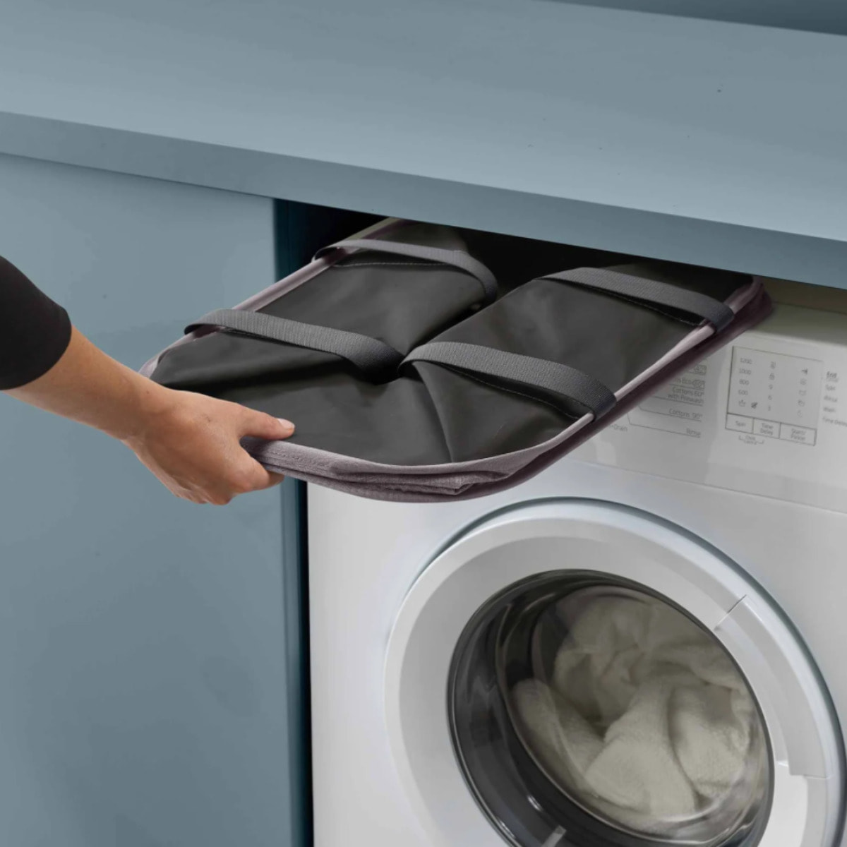 Panier à linge pliable Hold-All 55L, tissu durable & lavable, résistant à l'humidité, poignées solides. Anthracite (JJ50039)