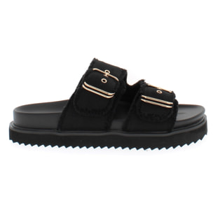 Armata di Mare Scarpe Donna Ciabatte con Doppia Fibbia AMD S61H39 Black