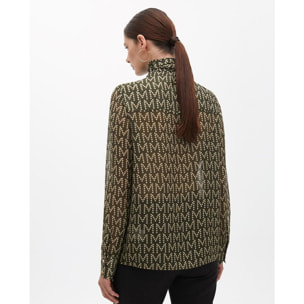 Camicia con logo e fiocco al collo