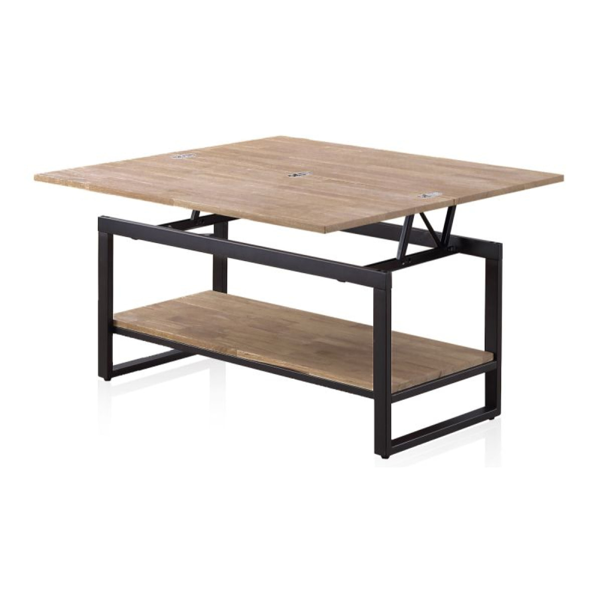 Mesa de centro elevable extensible Rens Roble Honey - Negro