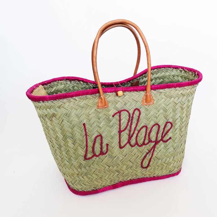 Panier artisanal de Madagascar - Pasika GM Fuchsia