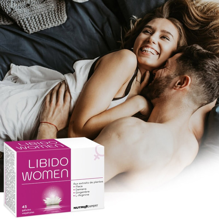 NUTRI EXPERT - Libido Women - Soutient les performances physiques - Réduit le stress et la fatigue - Actifs naturels - Sans gluten - 3 blisters de 15 gélules végétales