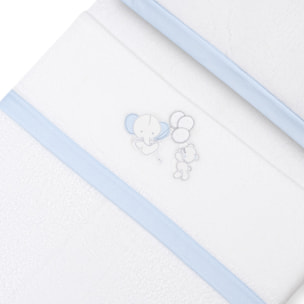 Triptico Cuna Coralina Oso Elefante Globos +Broche Bco/Azul