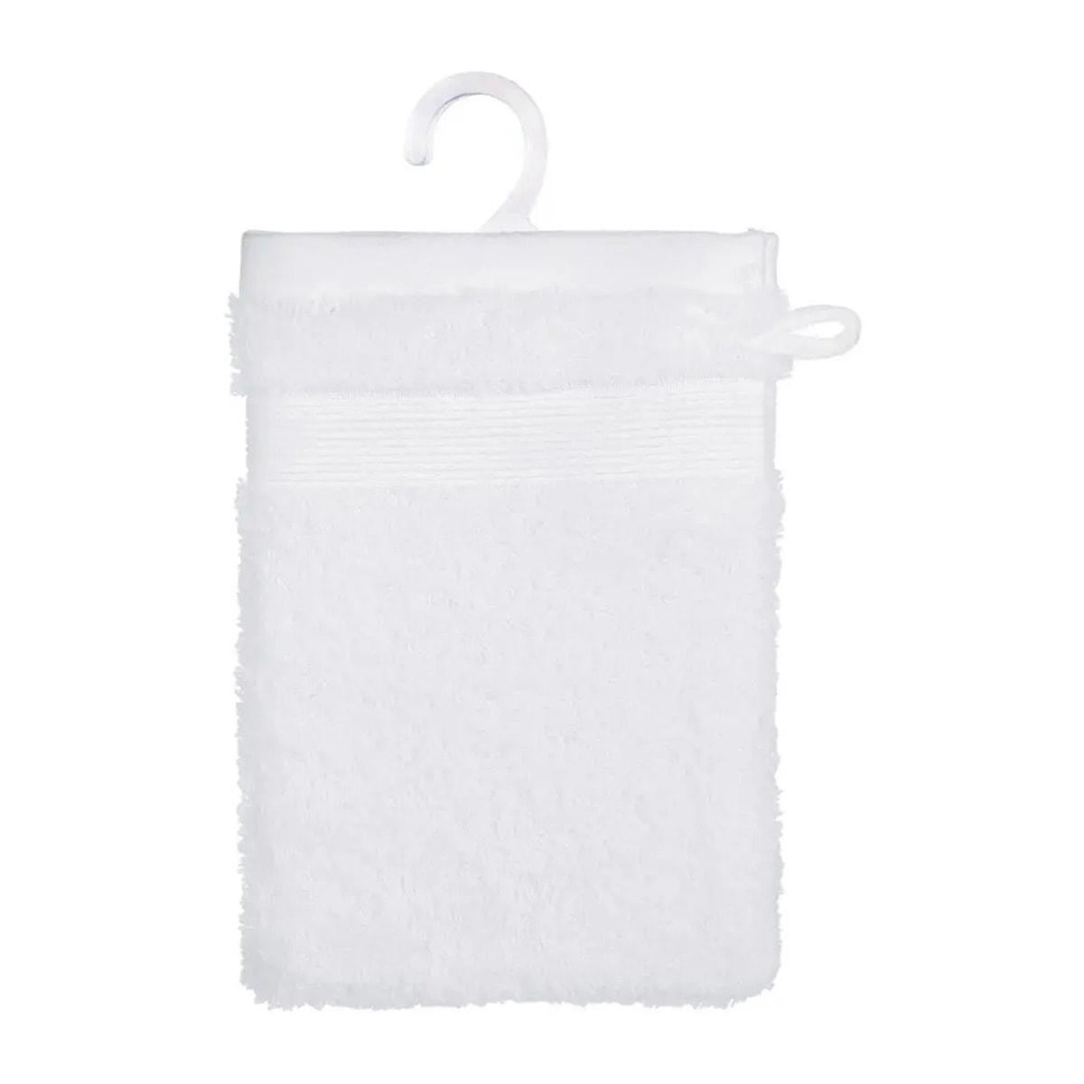 Lot de 2 gants de toilette - coton 450 gr/m² - blanc 15x21 cm